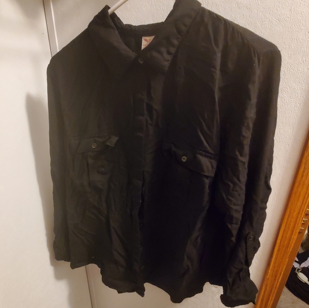 Faded Glory Black Button Down